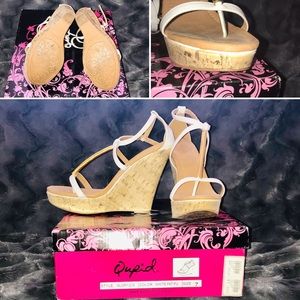 Women’s patent leather cork wedge